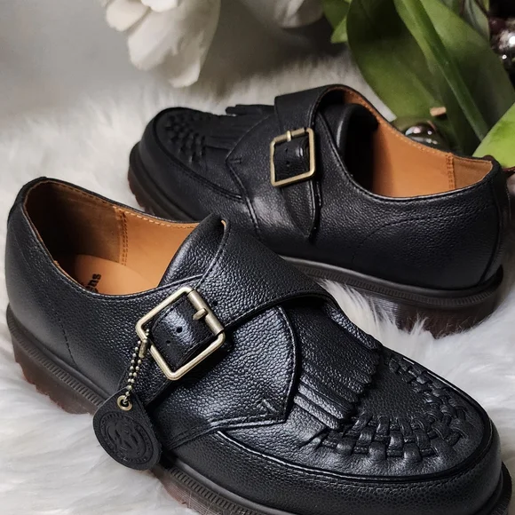 Dr. Martens Ramsey Monk Kiltie Buckle Leather Creepers Women's Shoesnew